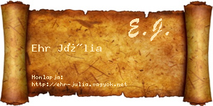 Ehr Júlia névjegykártya